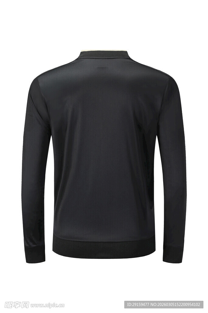 黑色长袖上衣背面展示