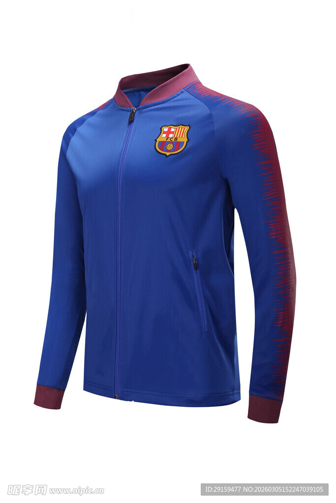 蓝色巴萨长袖足球运动服