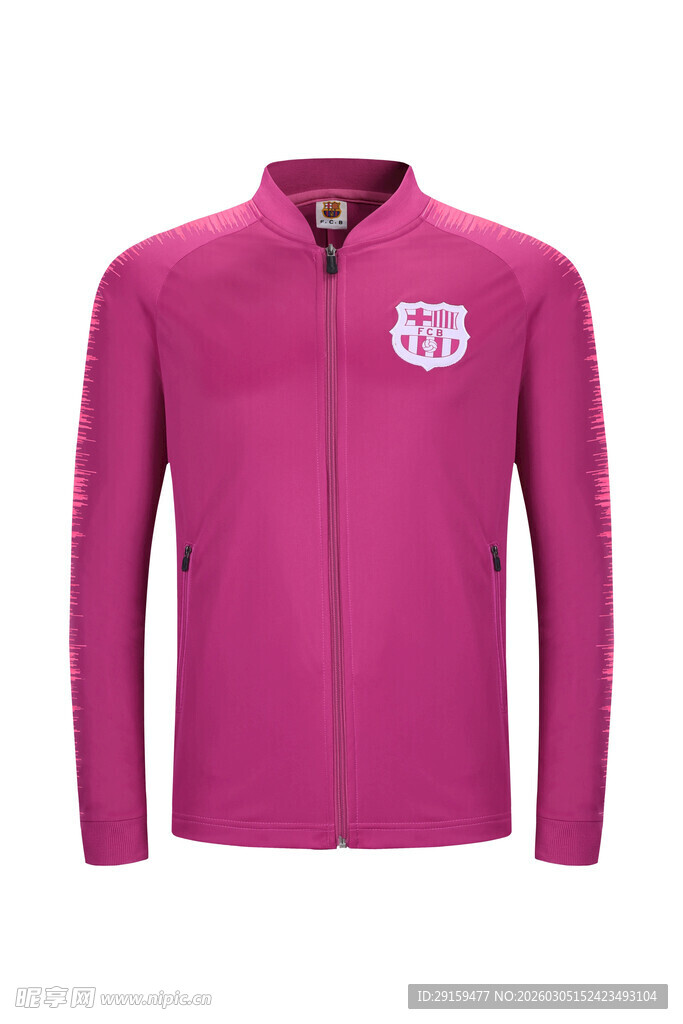 粉色拉链运动上衣