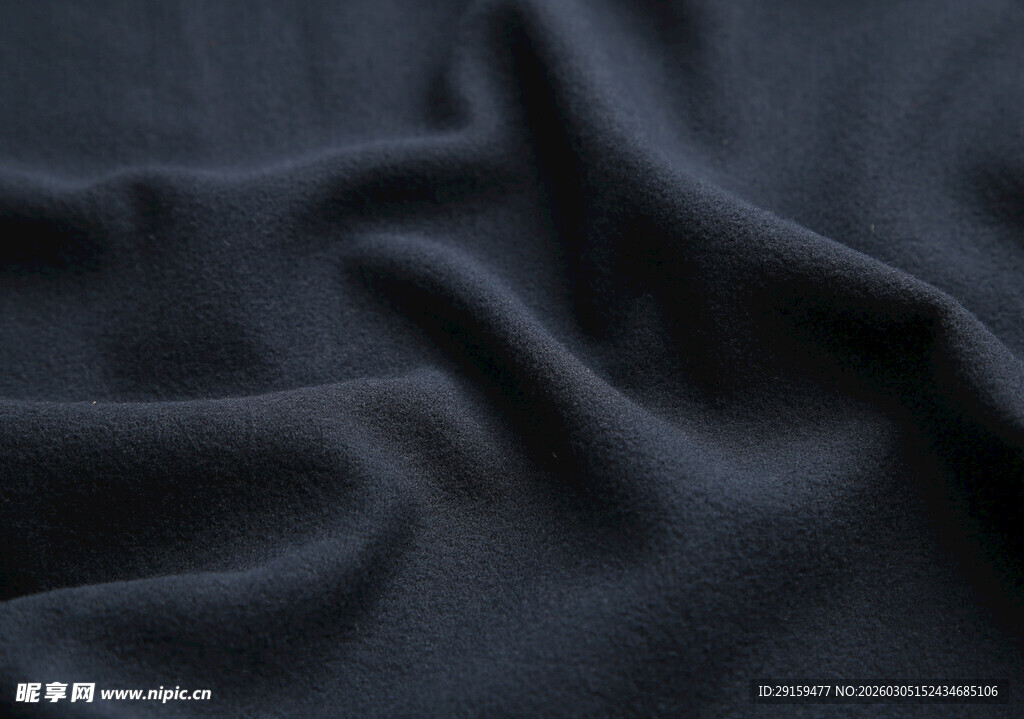 深蓝色褶皱布料纹理