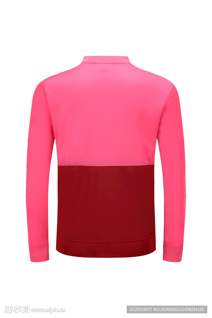 粉色拼色长袖上衣展示