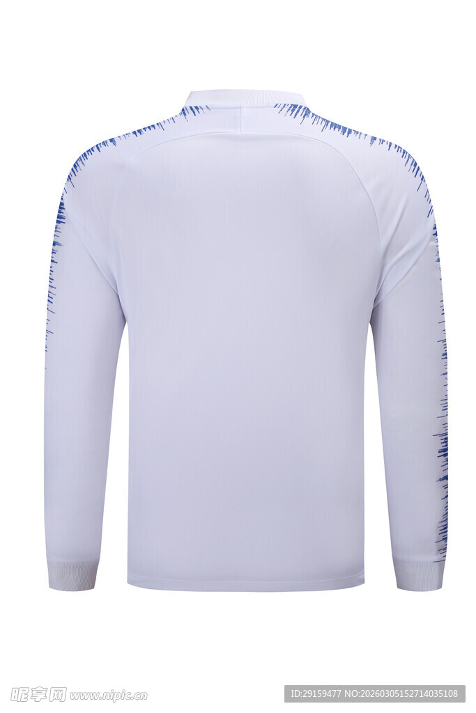 白色长袖上衣背面展示