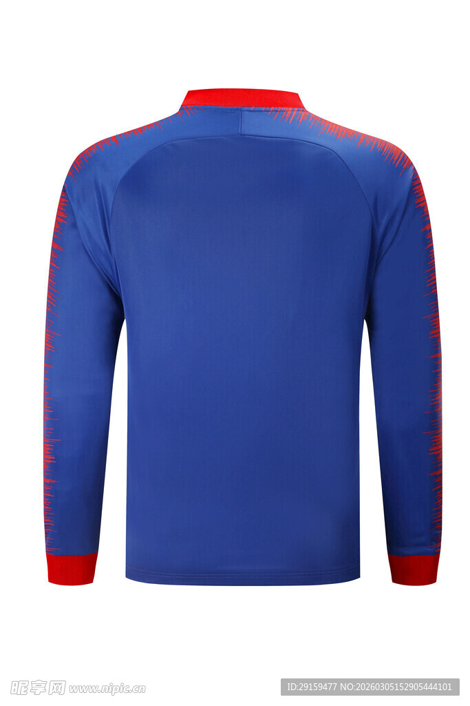 蓝色长袖运动上衣