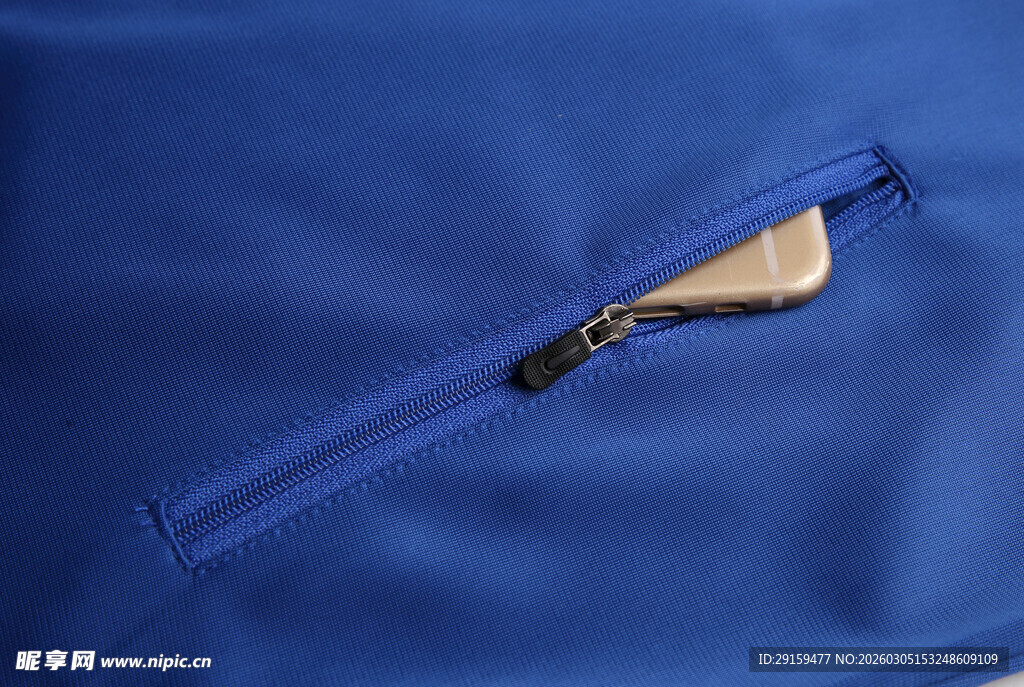 蓝色拉链特写