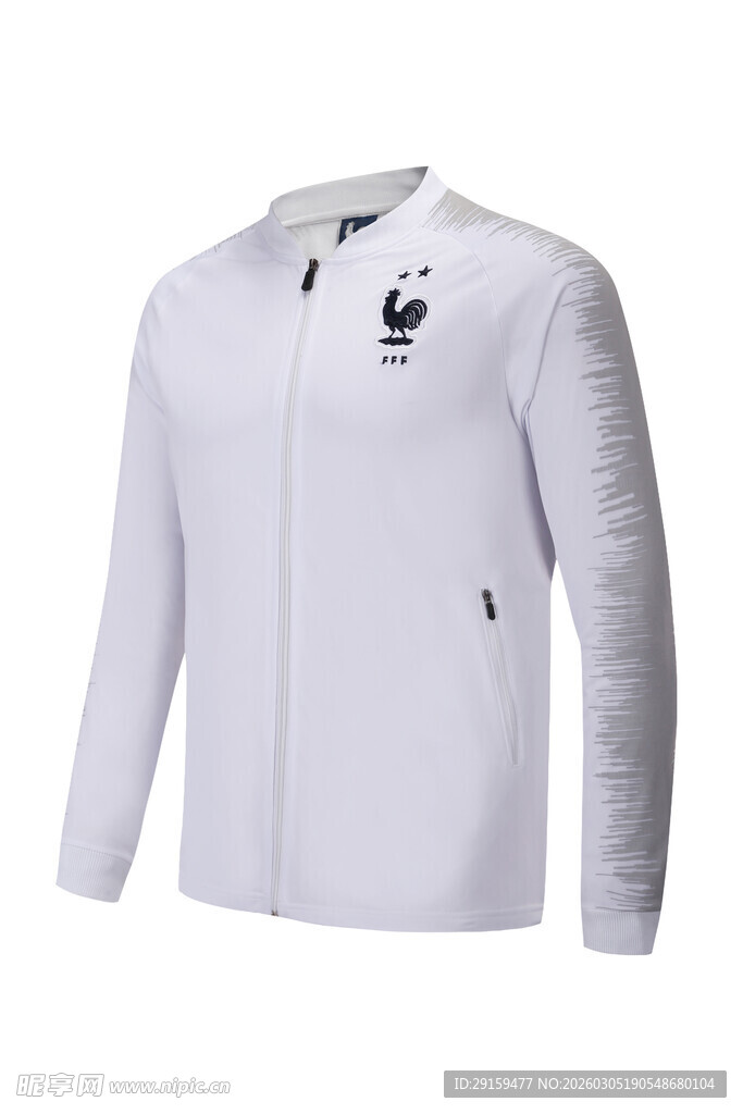 白色运动拉链外套