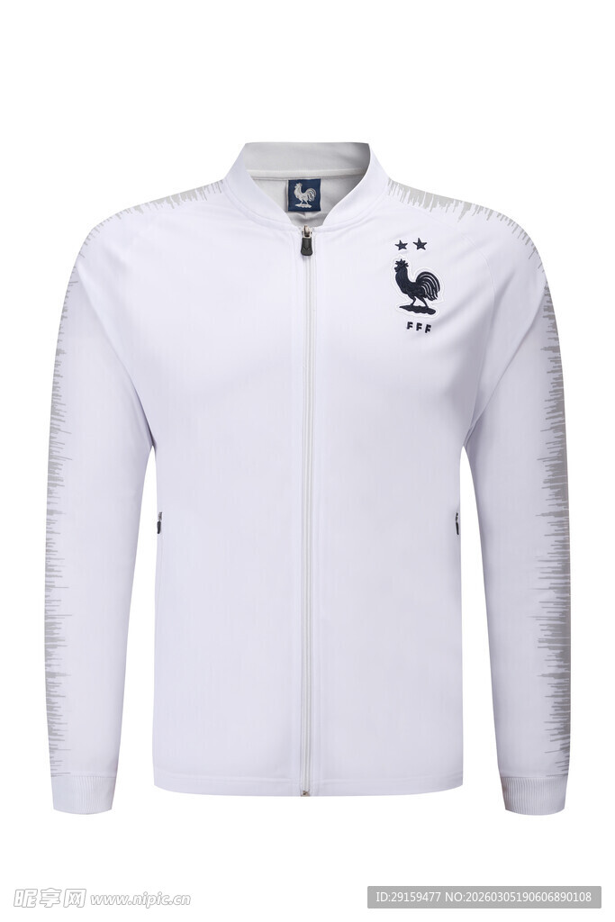 白色运动拉链外套