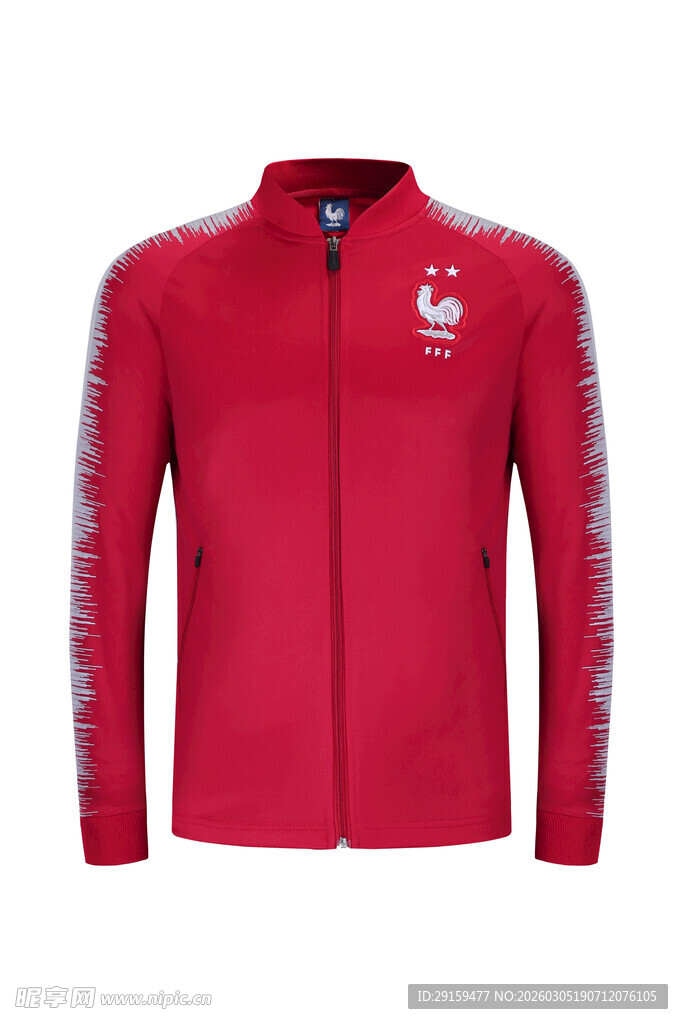 红色拉链运动外套