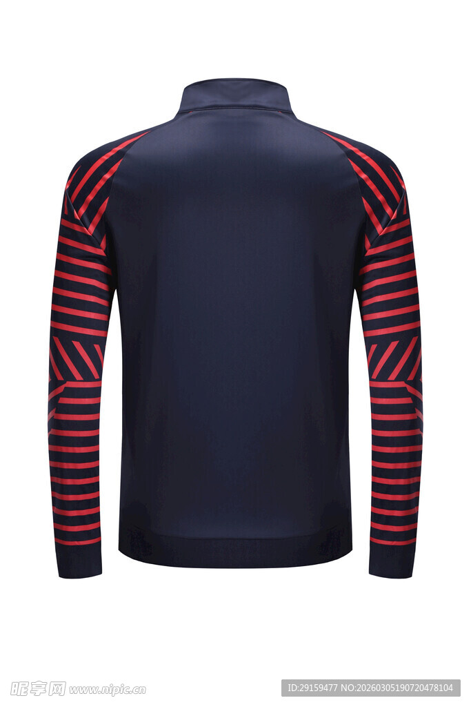 条纹拼接长袖运动上衣