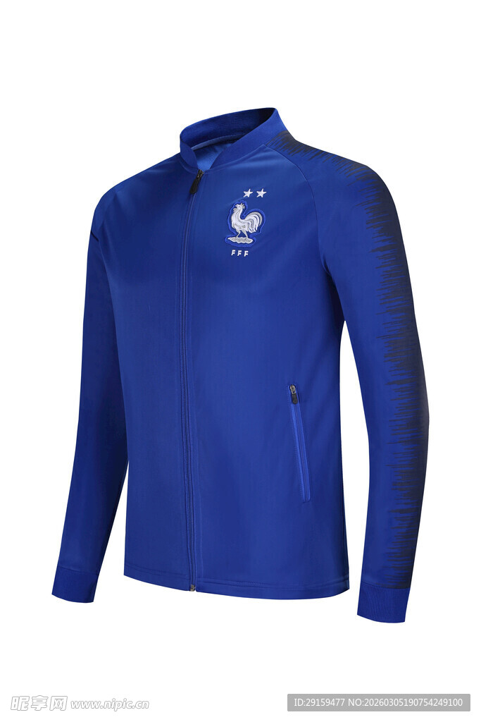 蓝色长袖运动上衣