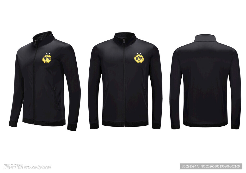 黑色长袖运动上衣展示