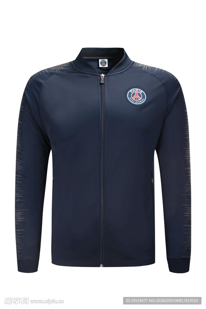 深蓝色拉链夹克