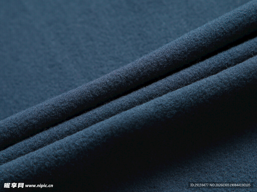 深蓝色柔软布料纹理特写