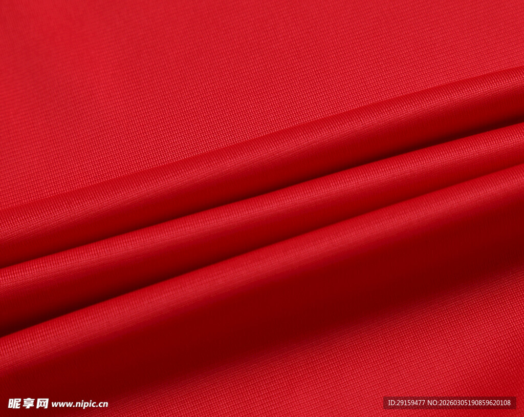 红色柔软布料纹理特写