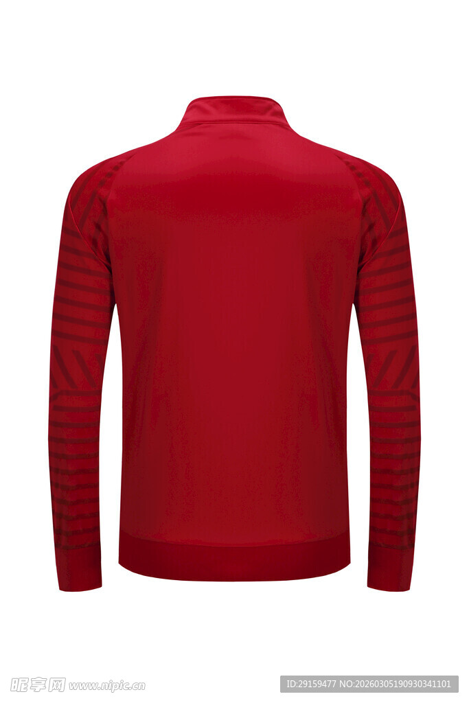 红色男士长袖针织上衣