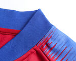红蓝拼接运动衣领细节