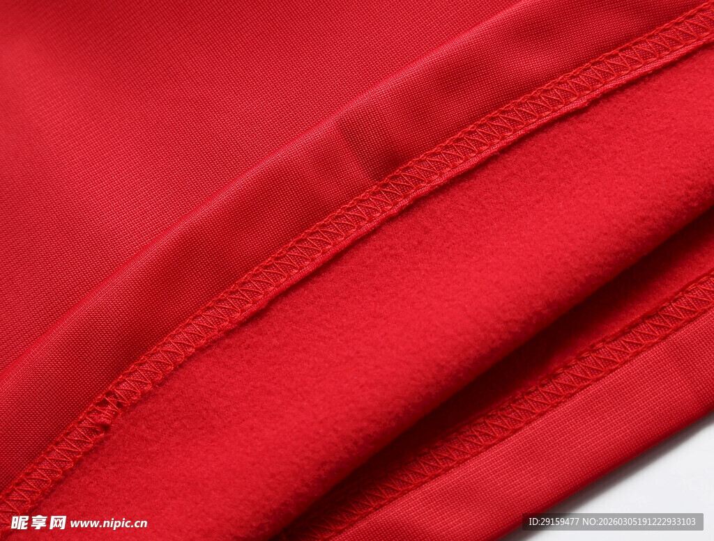 红色布料细节纹理特写