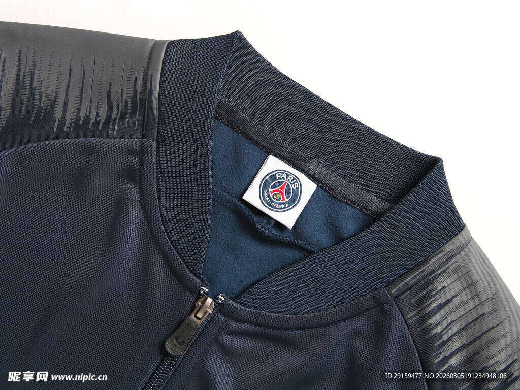 男士夹克衣领细节特写