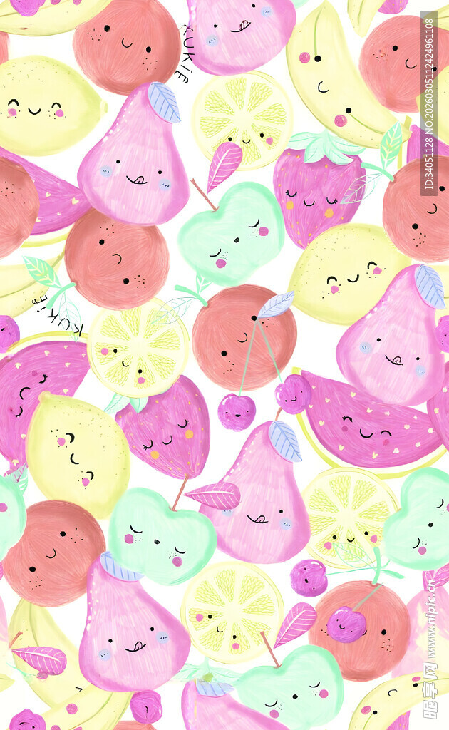 可爱多彩卡通图案背景