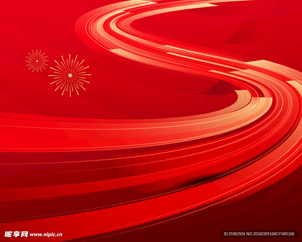 红色动感线条背景图