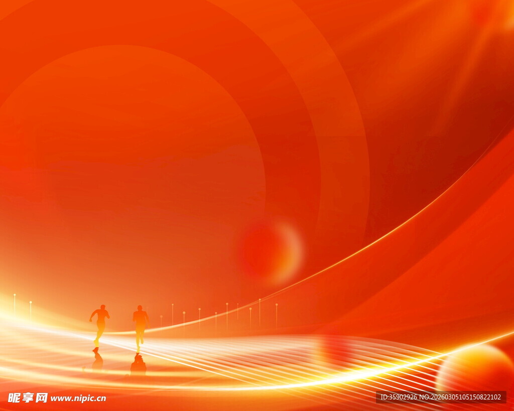 橙红色动感科技背景图