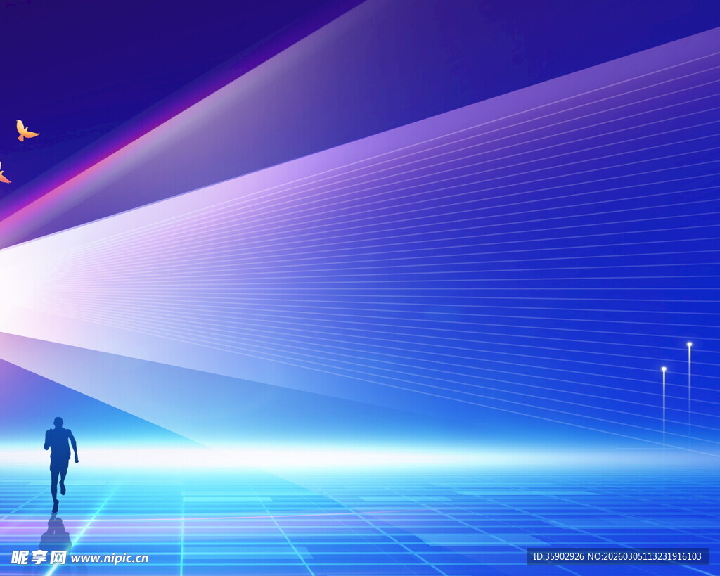 未来科技场景中的孤独行者