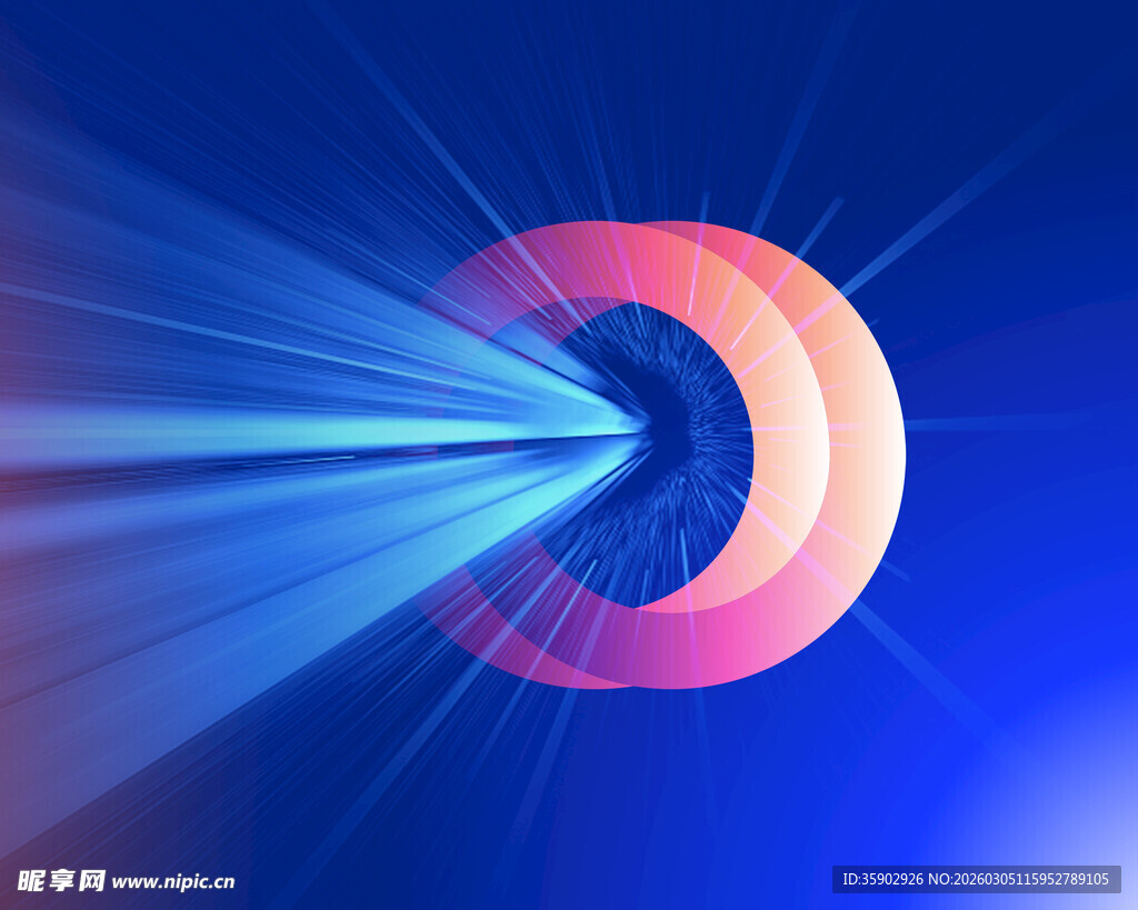 炫彩渐变字母D光效背景