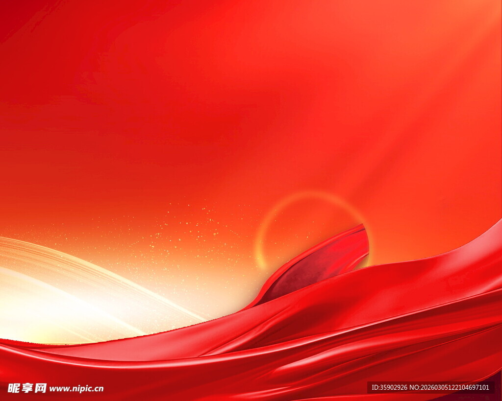 红色动感绸带背景图