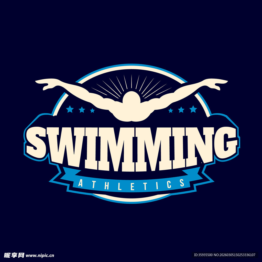 游泳冒险主题标志设计