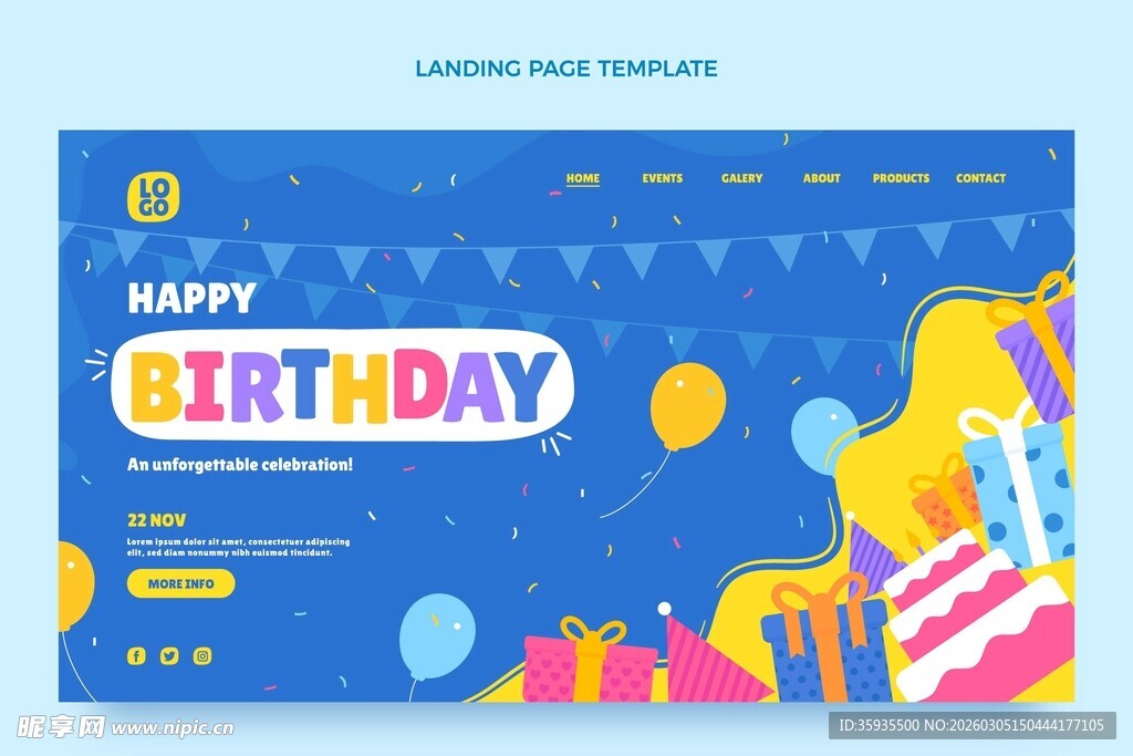 生日派对网页设计模板