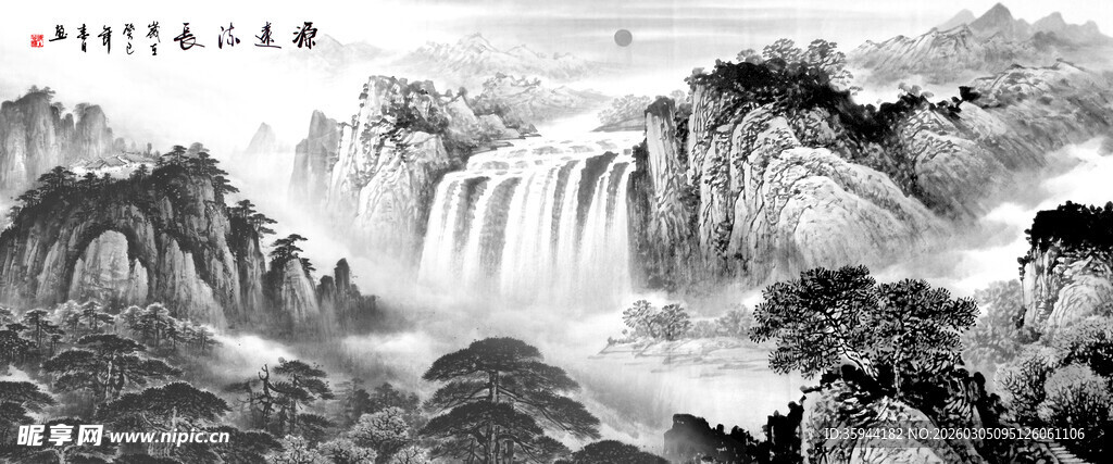 水墨山水风景画