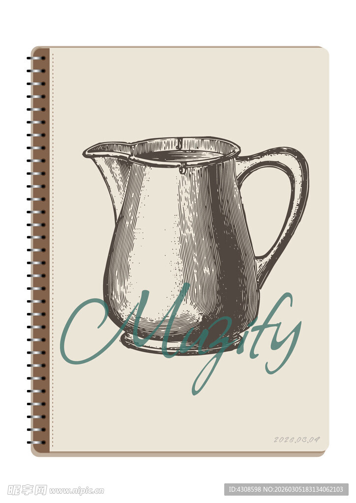 线圈本 水壶手绘稿