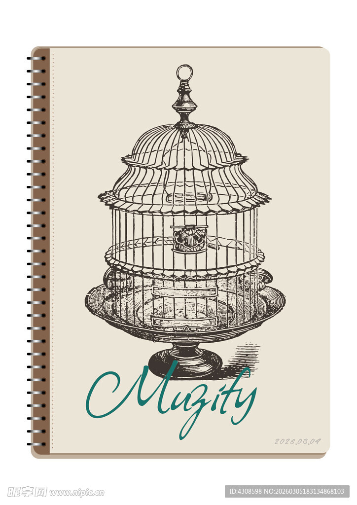 线圈本 复古鸟笼