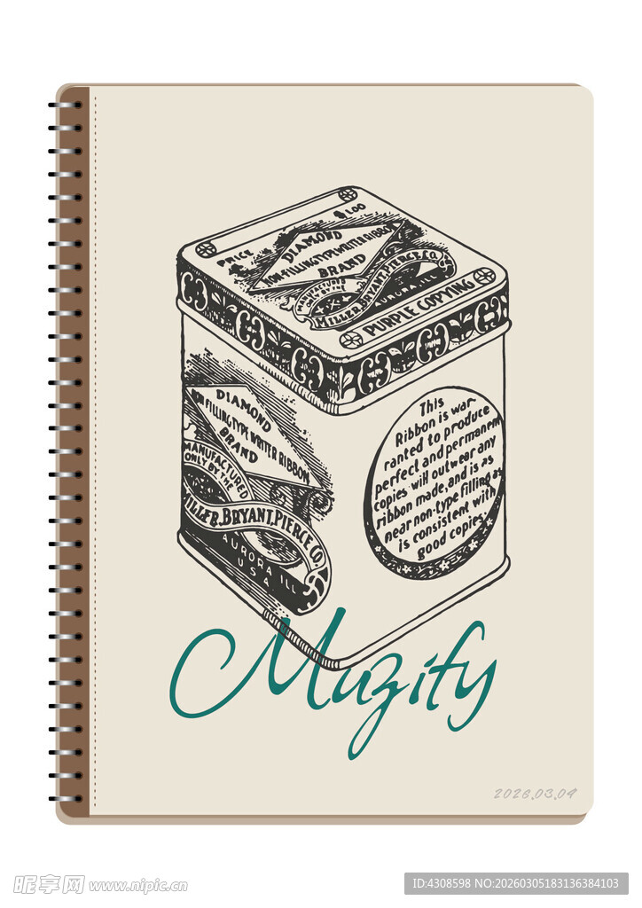 线圈本 复古铁盒