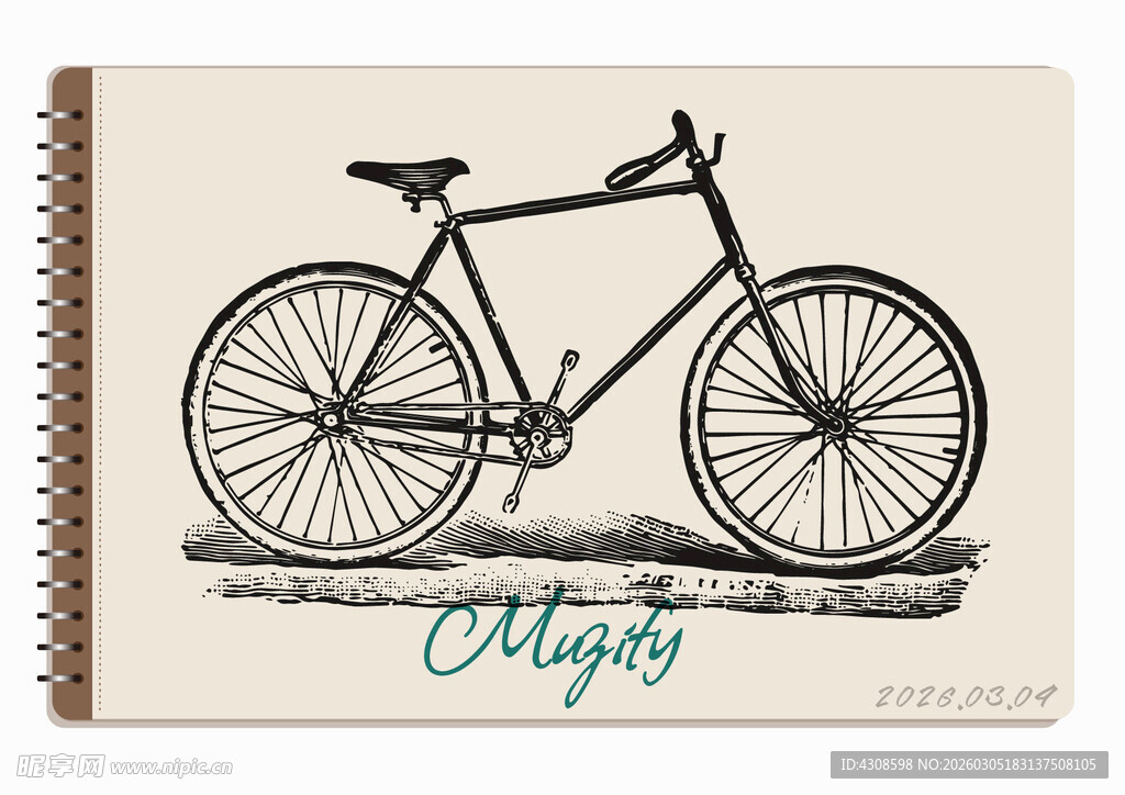 线圈本 复古自行车