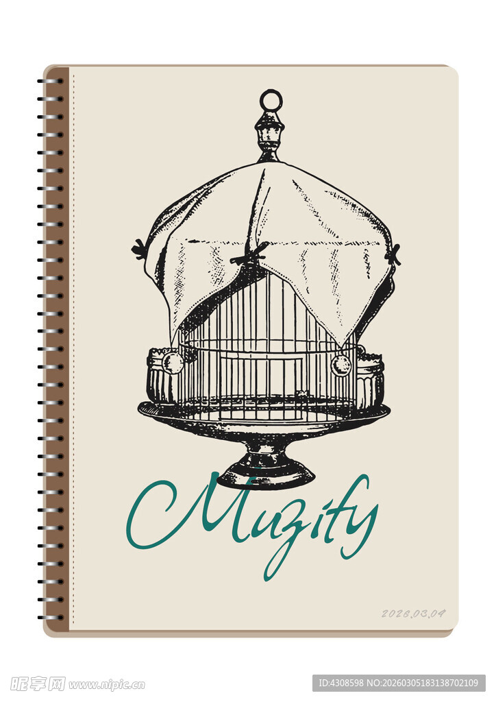 线圈本 复古鸟笼