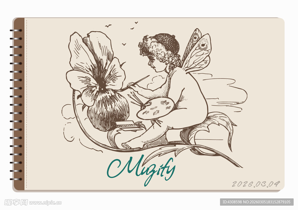 线圈本 绘花的小精灵