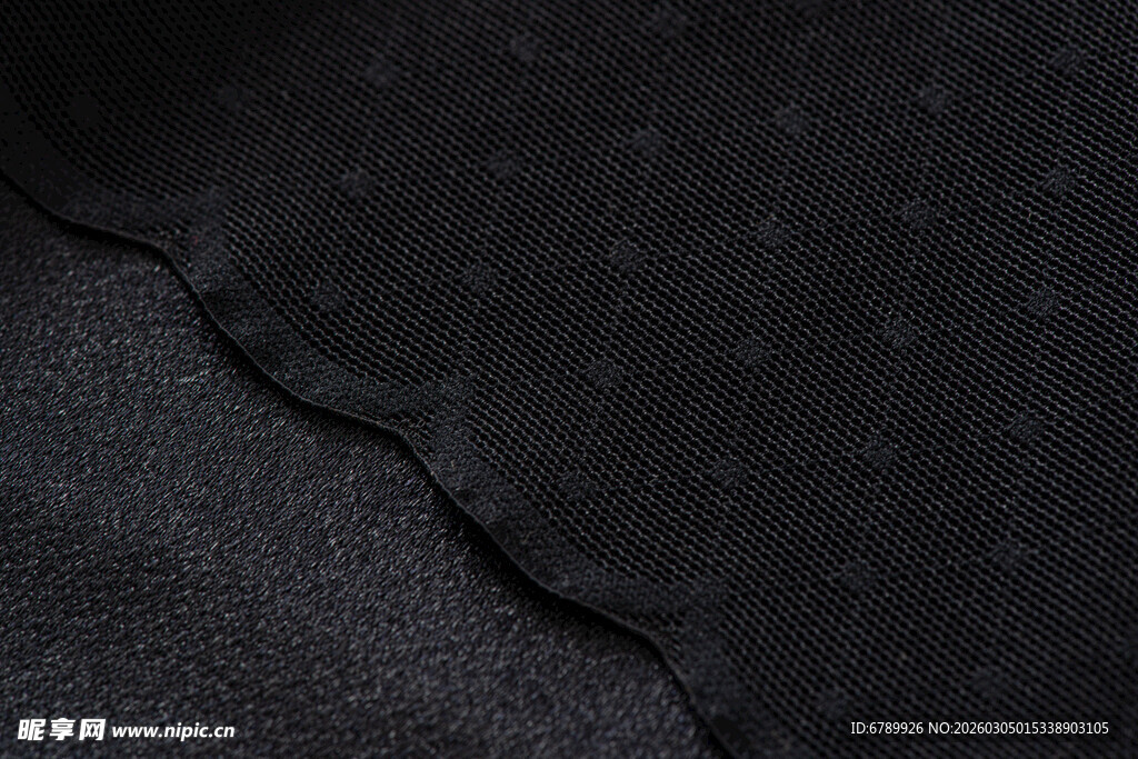 黑色布料纹理细节展示