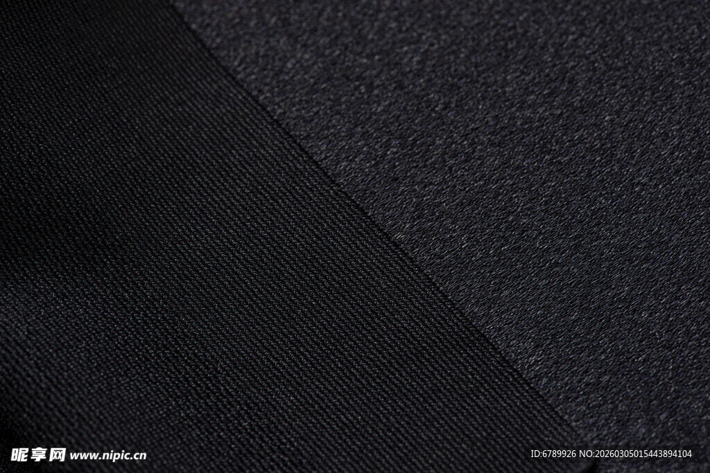 黑色织物纹理特写