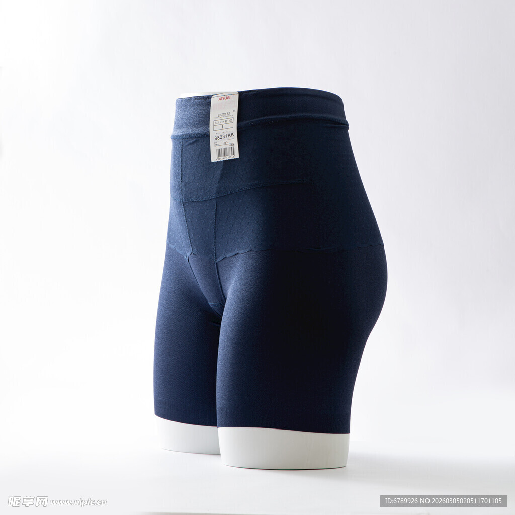 深蓝色高腰紧身内裤展示