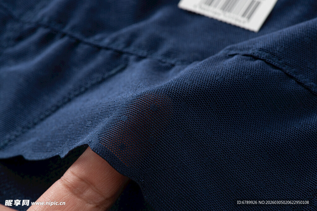 深蓝色布料细节展示