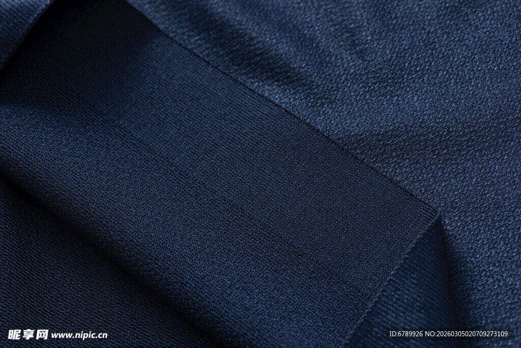 深蓝色布料纹理特写