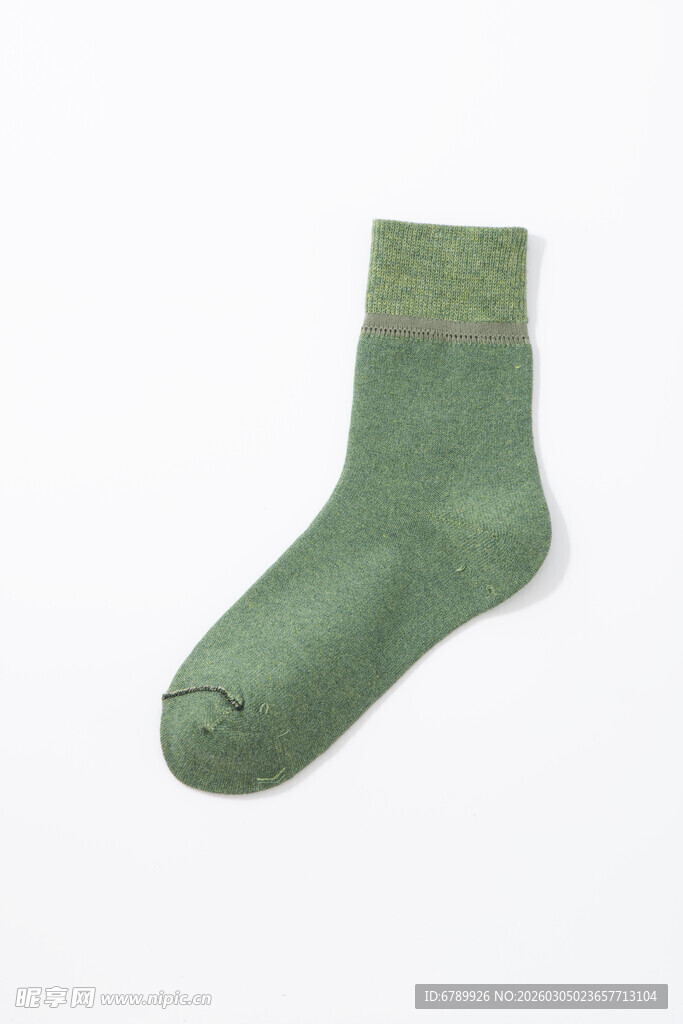 绿色简约款单只袜子