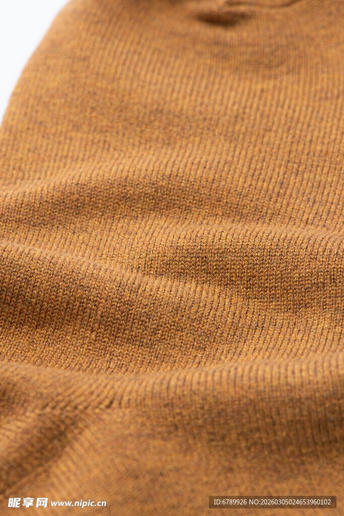 棕色柔软棉袜面料特写