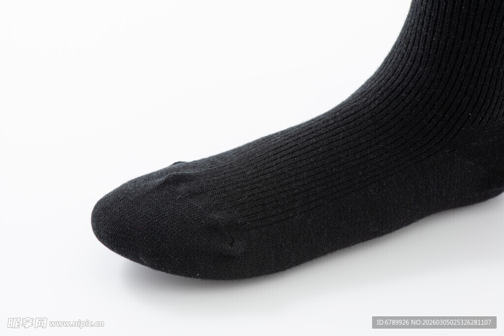 黑色简约风男士袜子特写