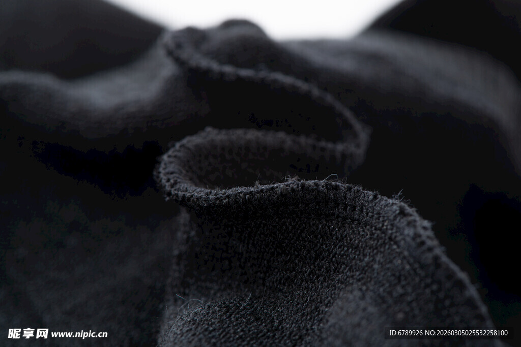 黑色针织布料细节纹理