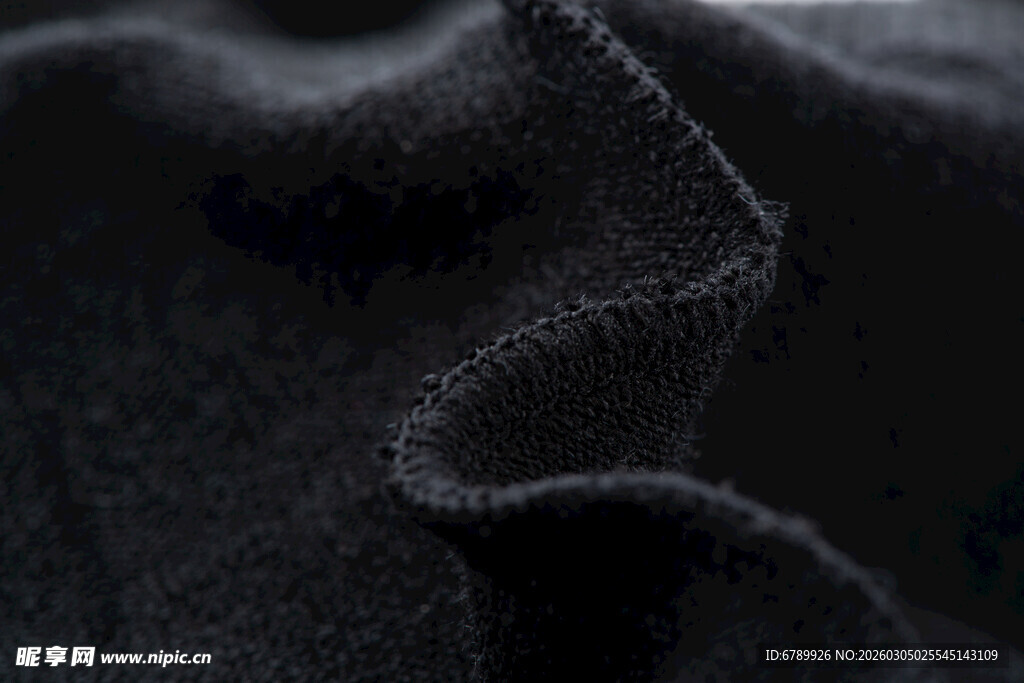 黑色纹理布料特写