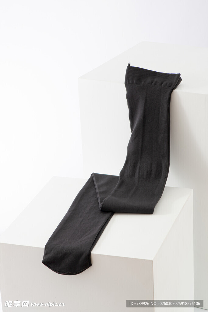 黑色紧身连裤袜特写