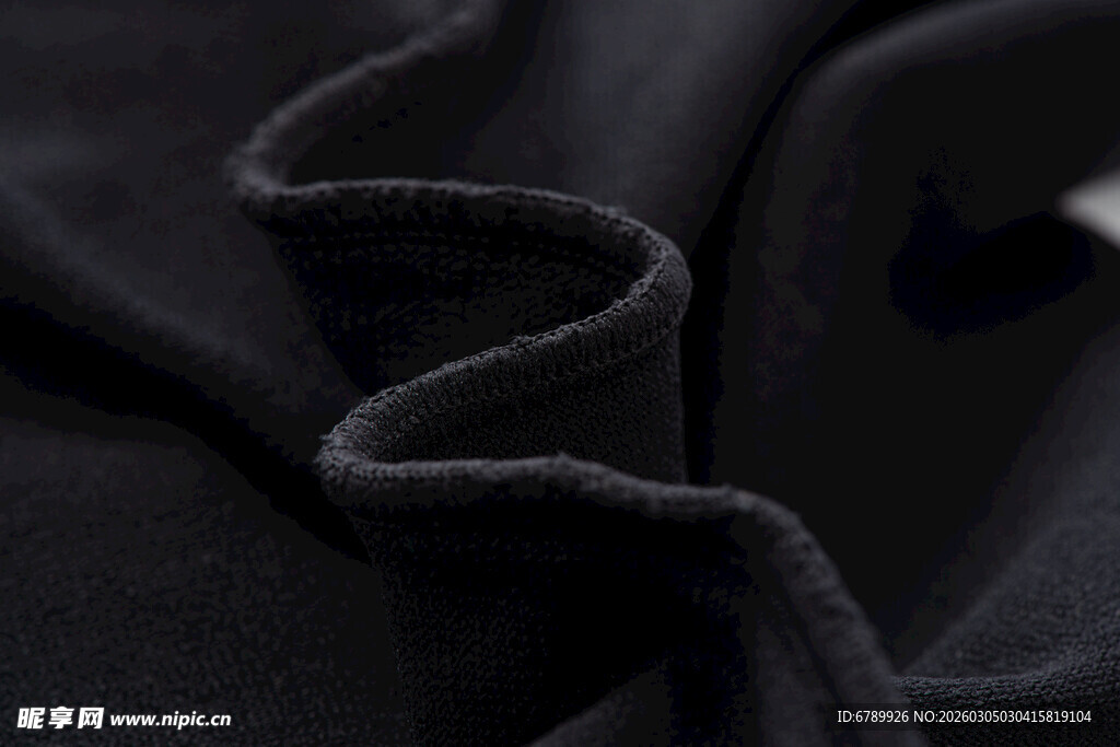 黑色绒布面料细节展示