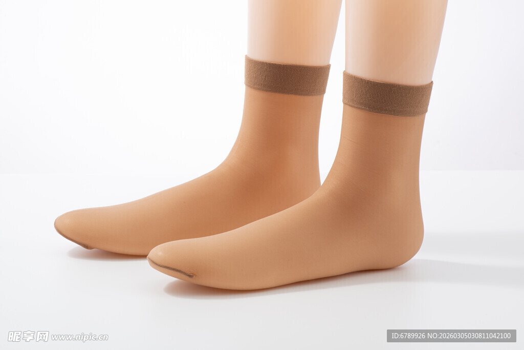 浅棕短丝袜展示