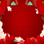 中式喜庆红色节日背景图
